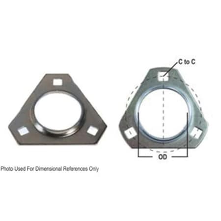 Aftermarket Flange Half, Bearing 3 Bolt Triangular A-FTR347-I-AI
